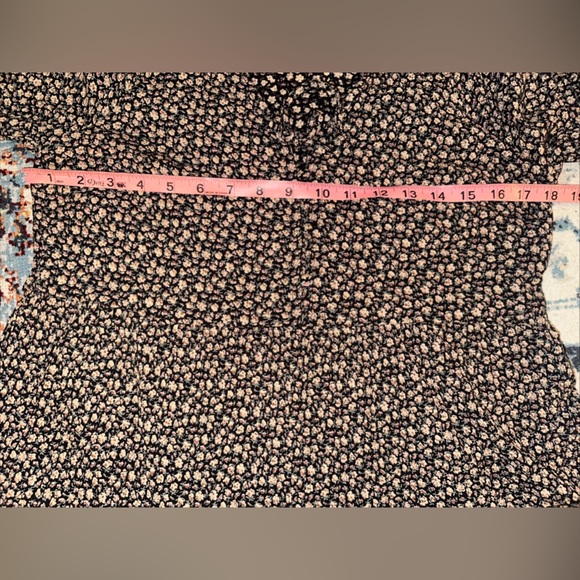 American Eagle Women’s Sz M Long Sleeve Boho Floral Dress Half Button Lined - Picture 8 of 9